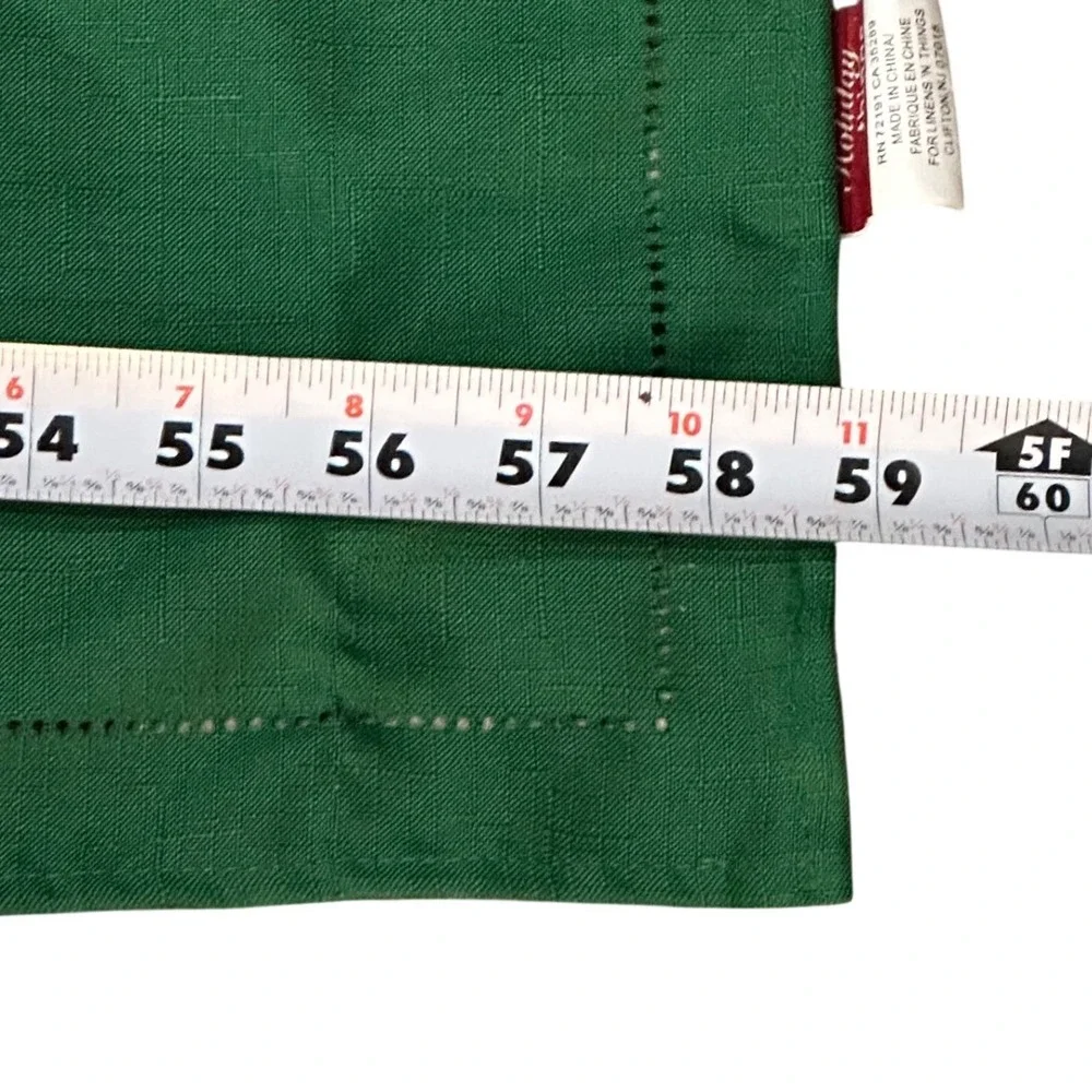 Holiday Things‎ Green Tablecloth 120x60 Rectangle Linen Look Linens N Things